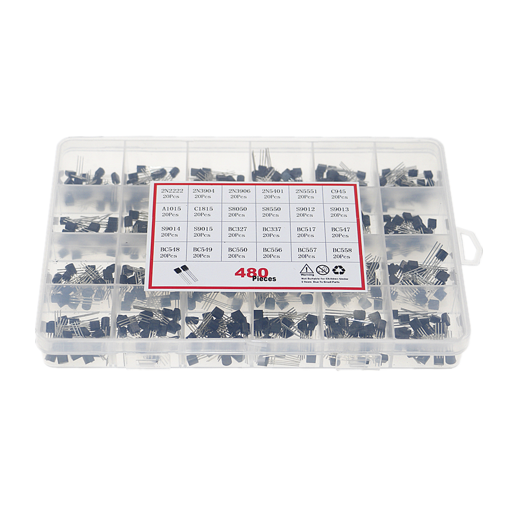 Mosfet Transistor Set - 480 قطعة/صندوق 24 أنواع السيليكون NPN/PNP