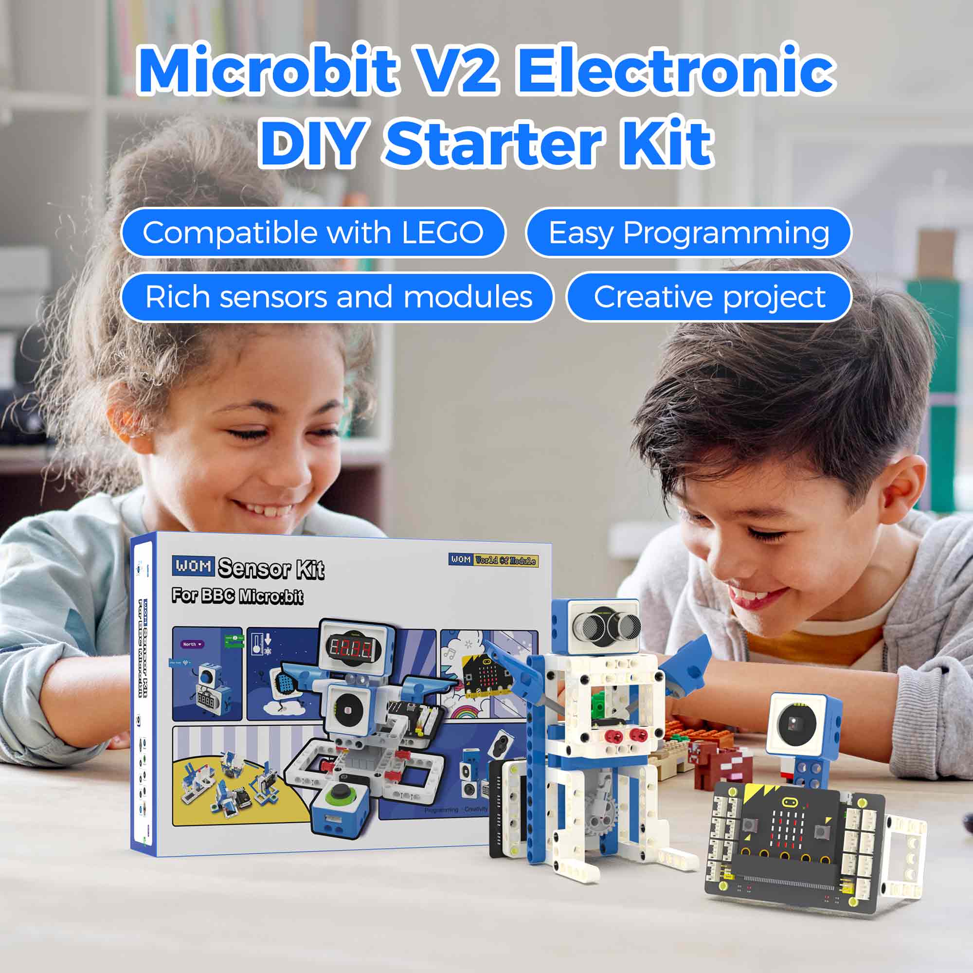 Diy Electronics Projects For Kids - مجموعة سيارة روبوت ذكية BBC Microbit