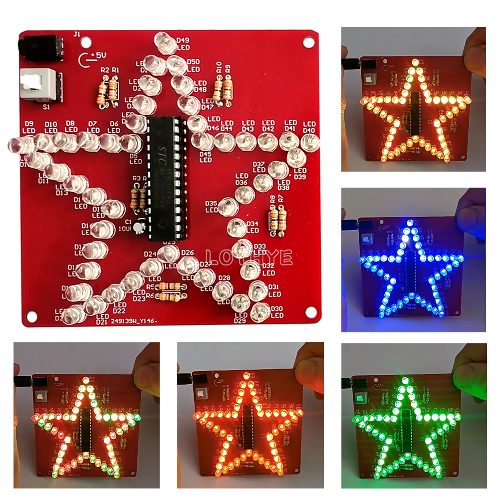 Diy Electronics News - الملونة المبهرة LED الخماسي RGB تدفق