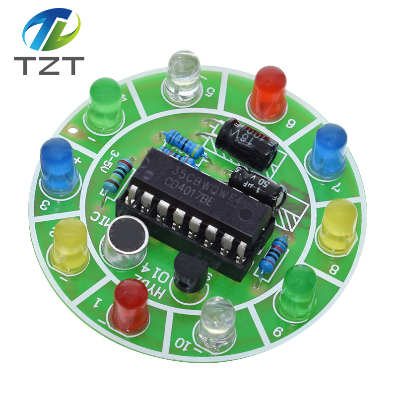 Diy Electronics Lab - مجموعة إضاءة LED دوارة ملونة تعمل