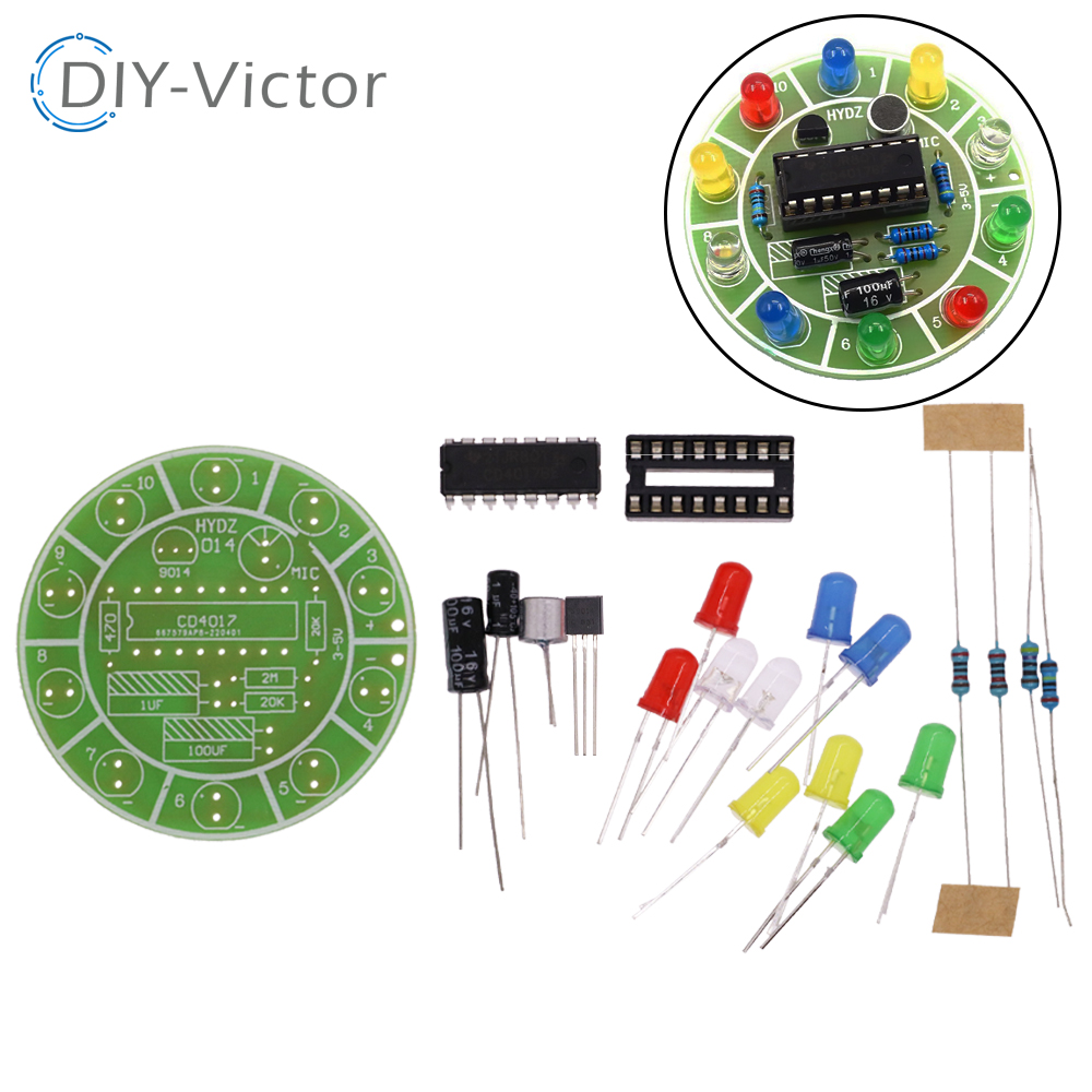 Diy Electronics Lab - التحكم الصوتي الملونة الدورية LED مجموعة