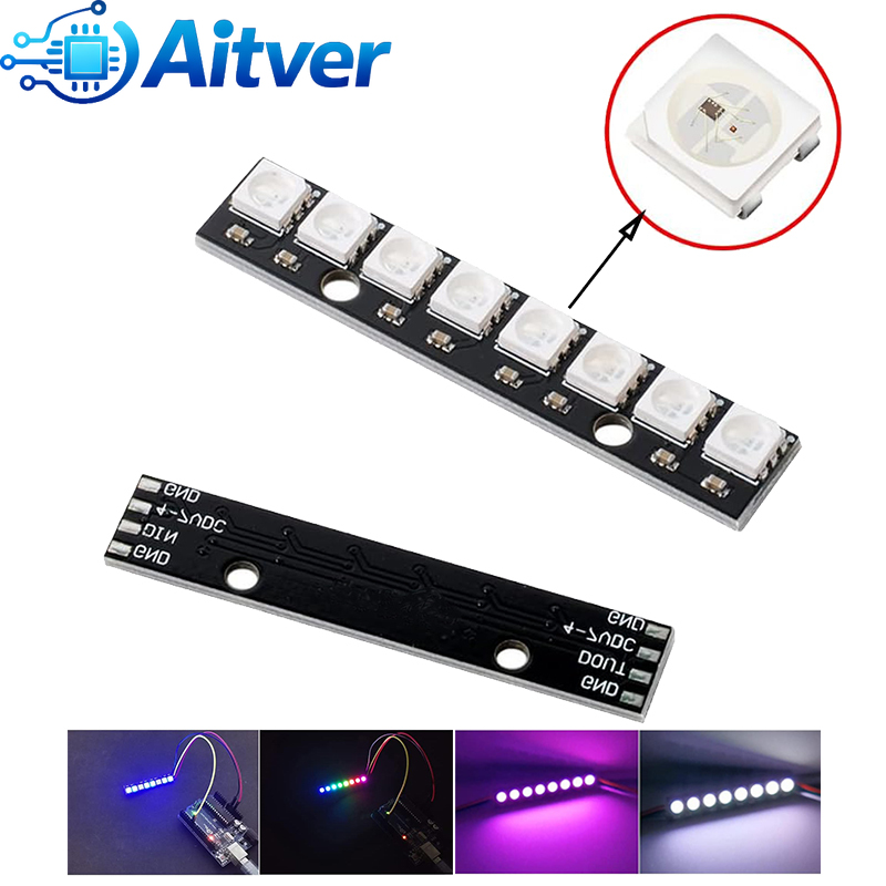 Diy Electronics Address - WS2812B 8Bit RGB LED وحدة 5V