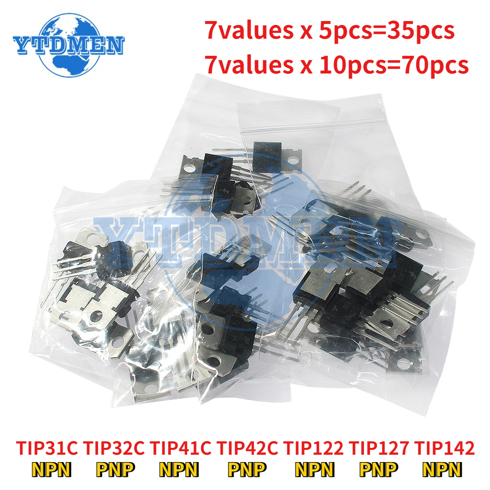 Mosfet Transistor Set - 35/70 قطعة 7 قيم مجموعة الترانزستور