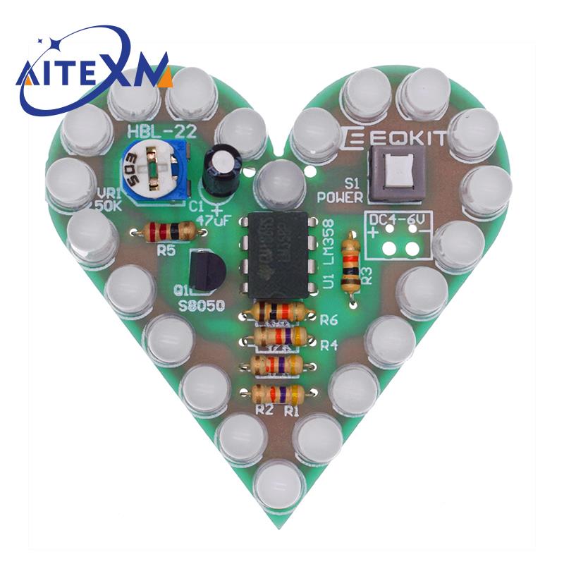 Diy Electronics Lab - طقم مصباح LED على شكل قلب