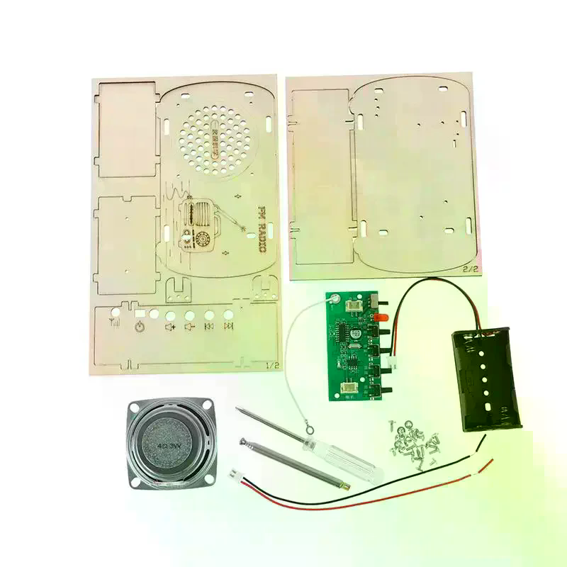 Diy Electronics Projects For Kids - مجموعة راديو FM خشبية للتجميع الذاتي،