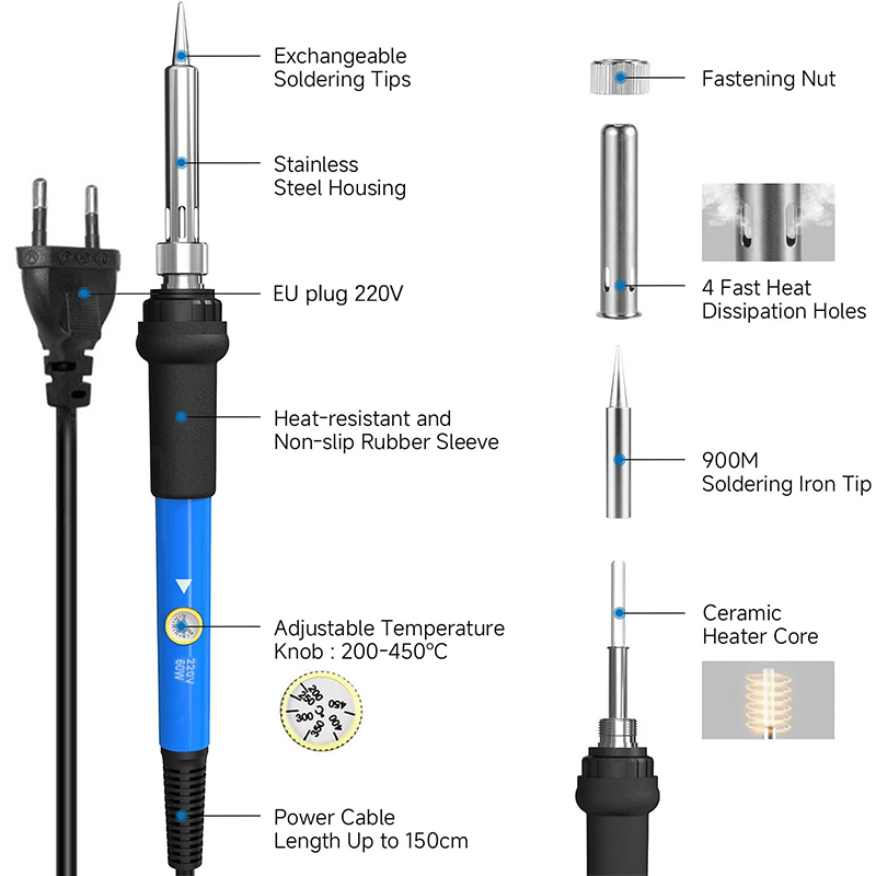 مجموعة أدوات لحام كهربائية قاب - مراجعة Diy Electronics News وسعره