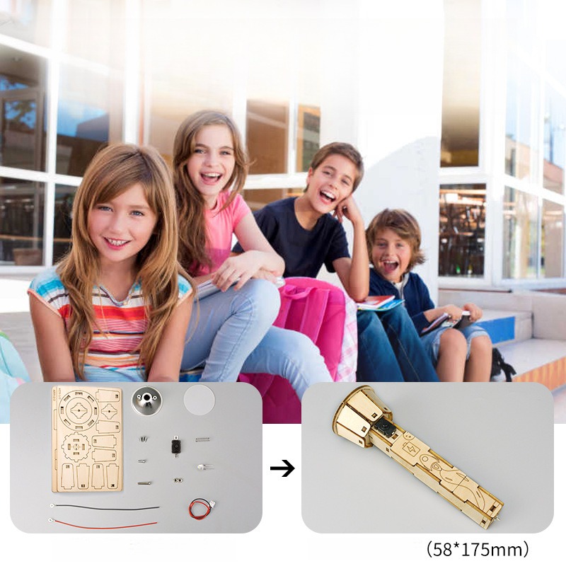مجموعة مصابيح يدوية خشبية ذاتي - مراجعة Diy Electronics Projects For Kids وسعره