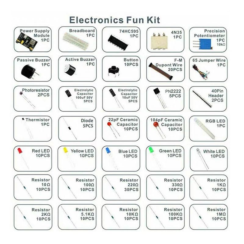 مجموعة أدوات المشروع الإلكترون - مراجعة Diy Electronics Kits وسعره