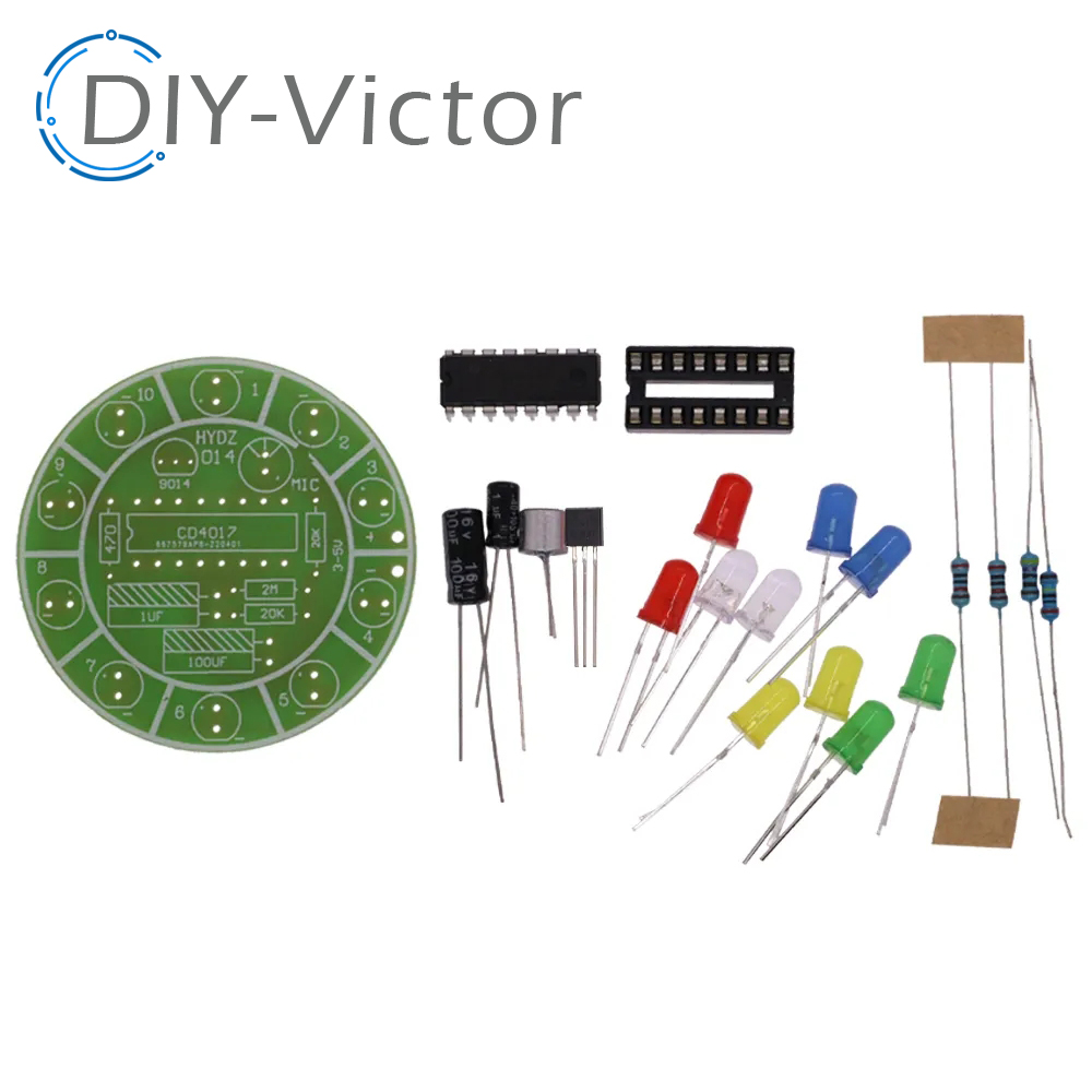 التحكم الصوتي الملونة الدورية  - مراجعة Diy Electronics Lab وسعره