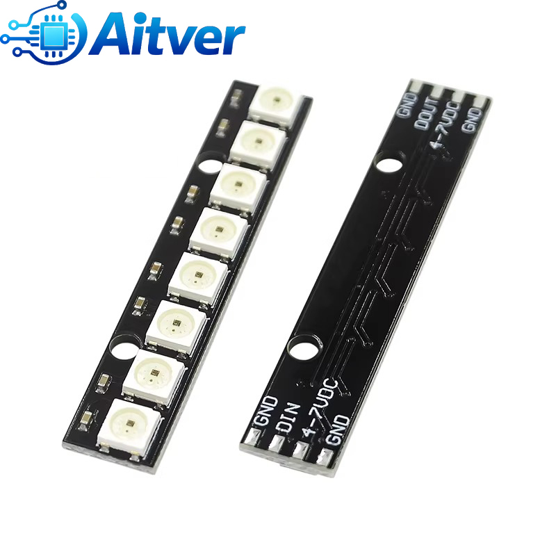 WS2812B 8Bit RGB LED وحدة 5V ش - مراجعة Diy Electronics Address وسعره