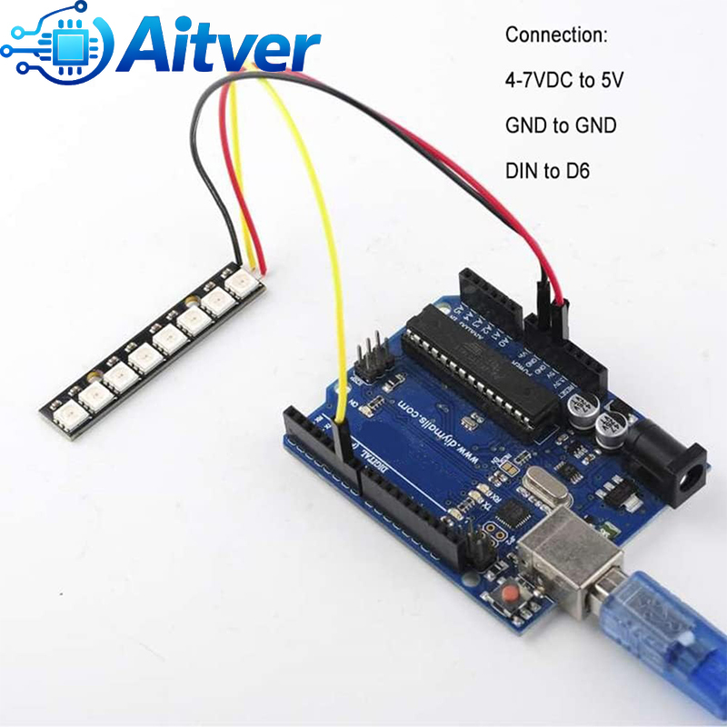 WS2812B 8Bit RGB LED وحدة 5V ش - مراجعة Diy Electronics Address وسعره