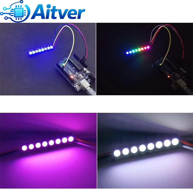 WS2812B 8Bit RGB LED وحدة 5V ش - مراجعة Diy Electronics Address وسعره