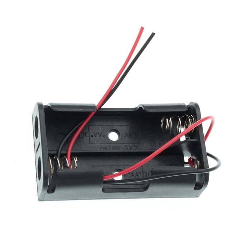 علبة بطاريات 2AA مع أسلاك توصي - مراجعة Diy Electronics Storage وسعره