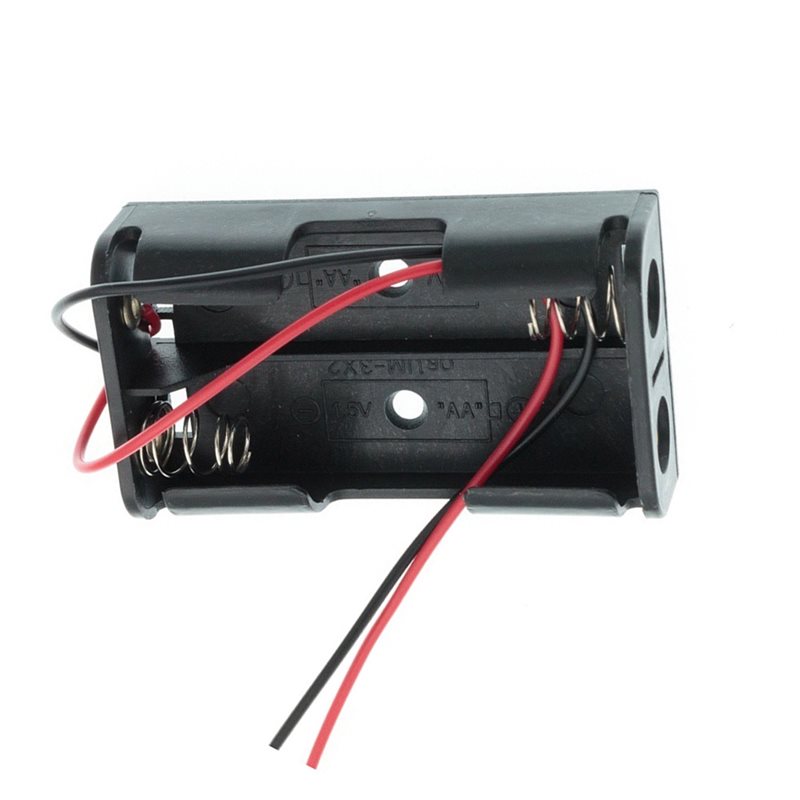 علبة بطاريات 2AA مع أسلاك توصي - مراجعة Diy Electronics Storage وسعره