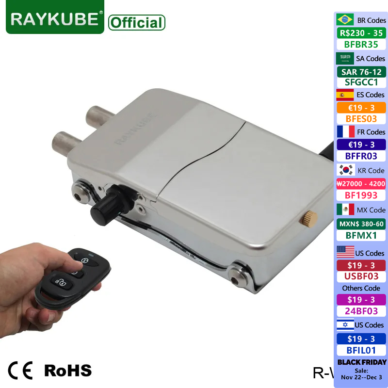 RAYKUBE قفل الباب الإلكتروني ب - مراجعة R/Diy Electronics وسعره