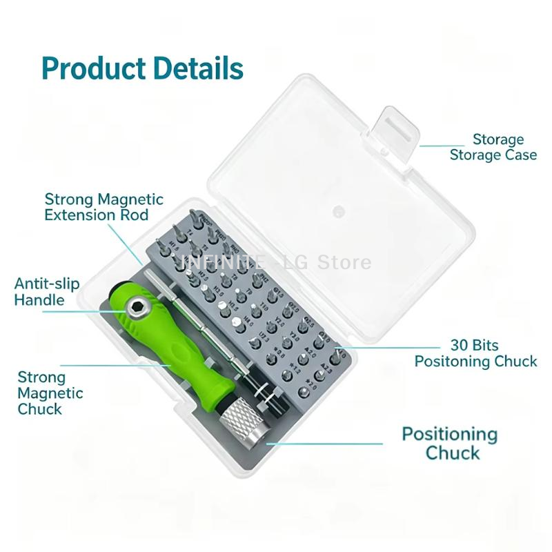 طقم مفكات دقيقة 24/32 في 1 بمق - مراجعة Diy Electronics Stores وسعره