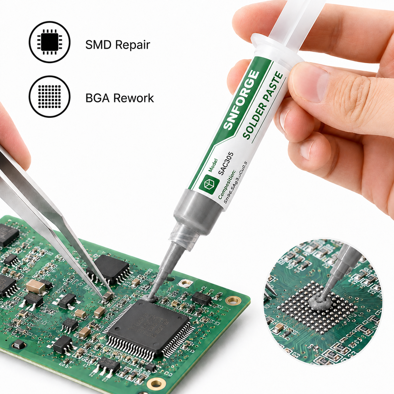 معجون لحام SAC305 خالي من الرص - مراجعة Diy Electronics Workshop وسعره