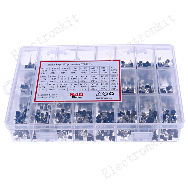 840 قطعة 24 القيم TO-92 PNP/NP - مراجعة Mosfet Transistor Set وسعره