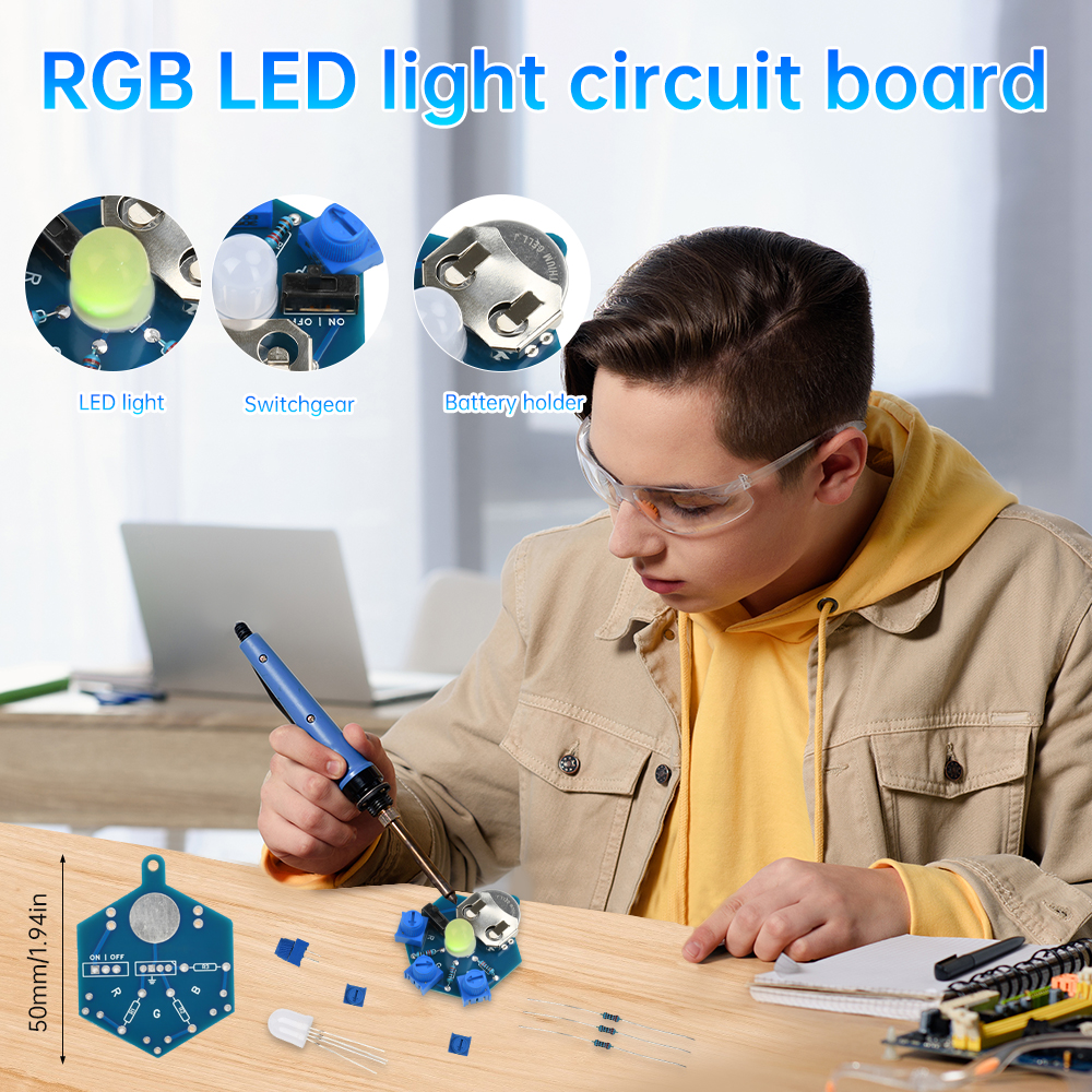RGB LED ضوء لوحة دوائر كهربائي - مراجعة Diy Electronics Lab وسعره